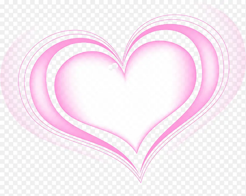 粉色多层手绘爱心