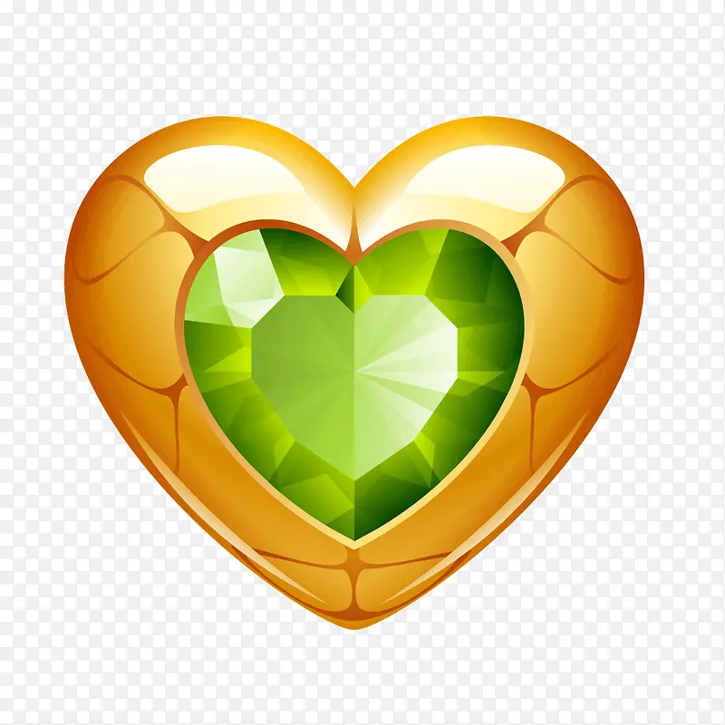 绿色珠宝心形