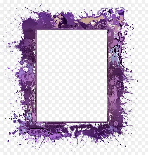紫色泼墨边框