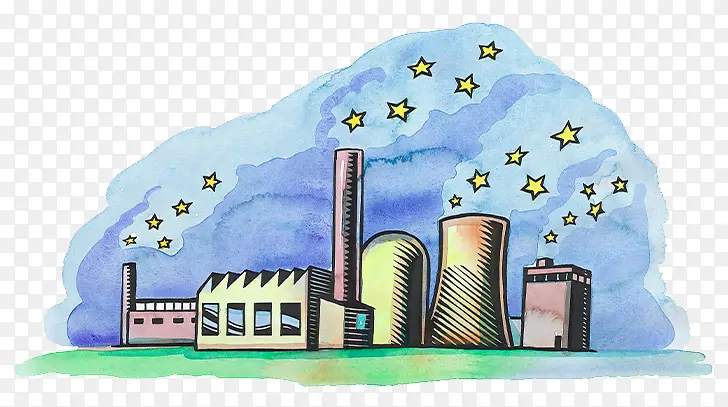 工厂污染插画