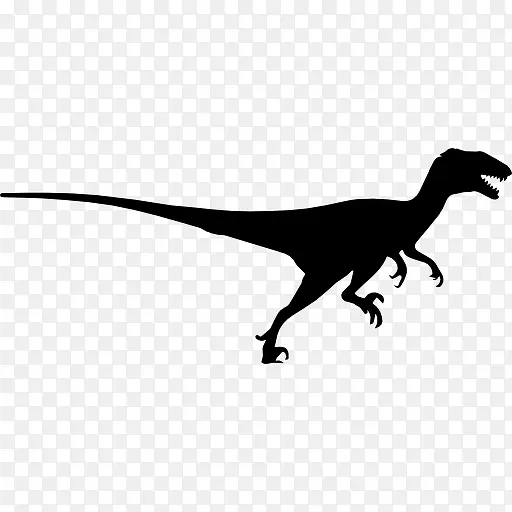 恐爪龙的恐龙轮廓侧面图标