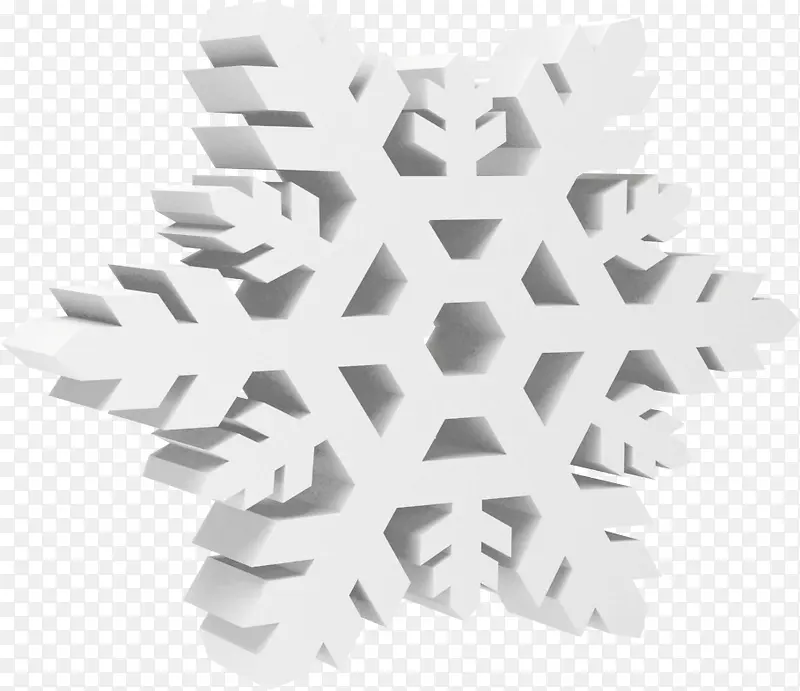 白色立体冬季雪花装饰