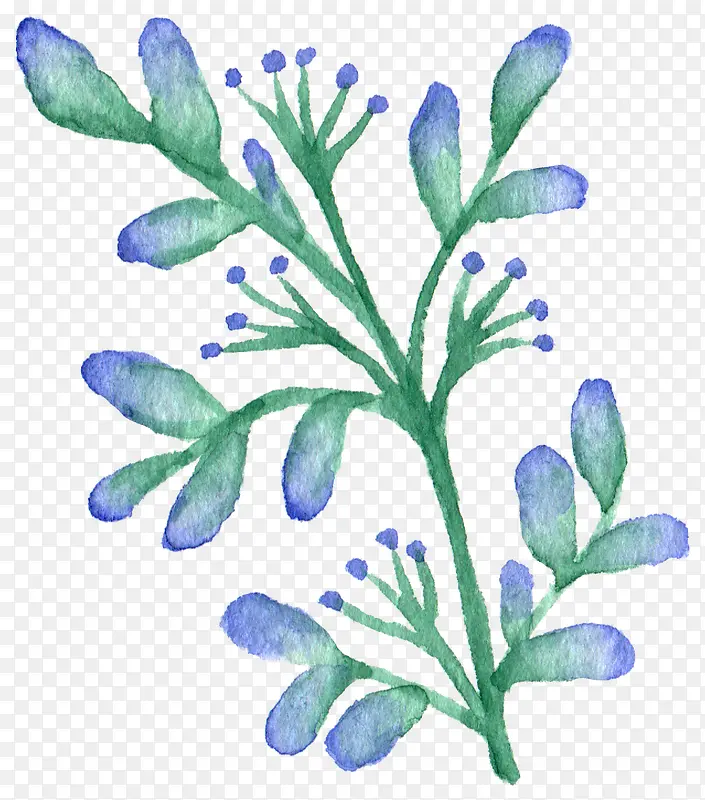 童话水墨手绘植物花卉