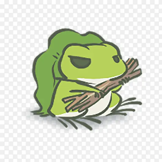 抱着树干的可爱青蛙