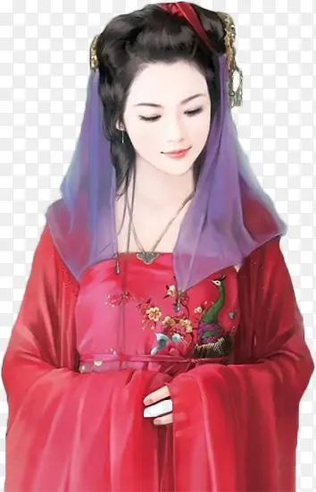 彩绘立绘红衣服新娘