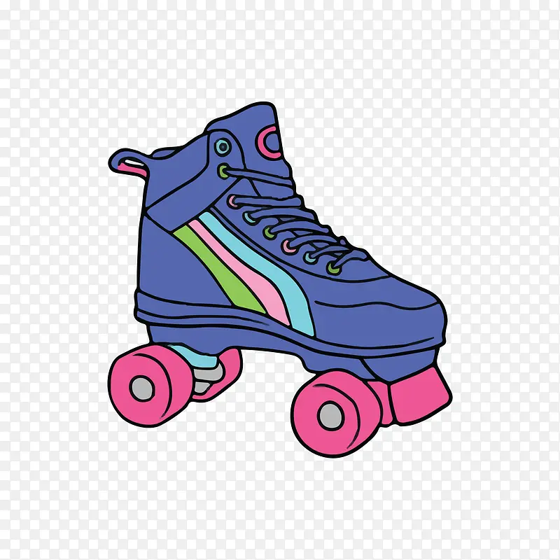 彩色手绘的溜冰鞋