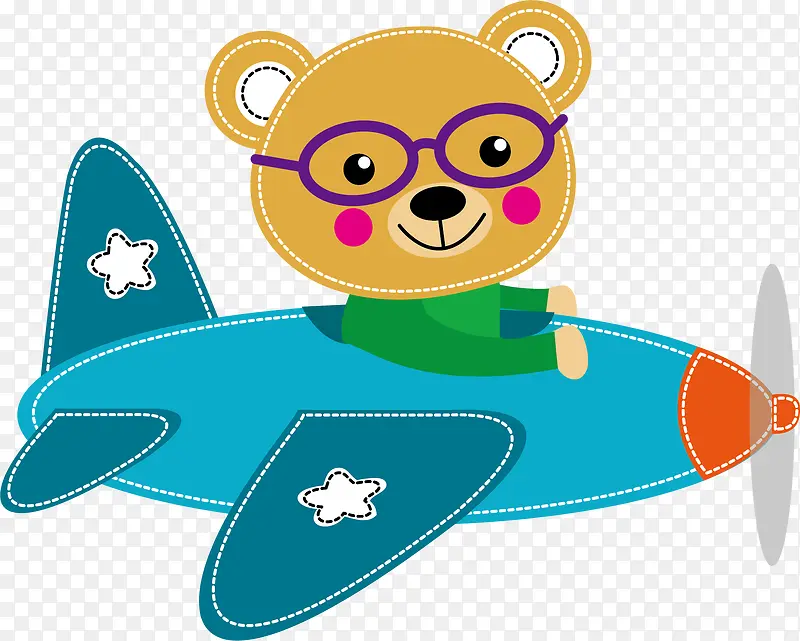 矢量坐飞机的小熊