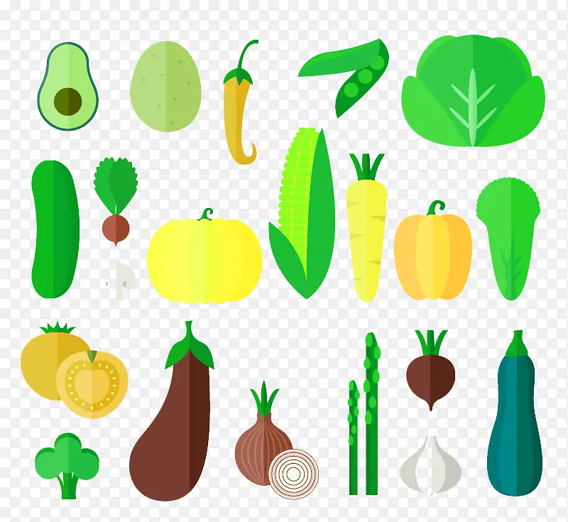 卡通扁平化蔬菜