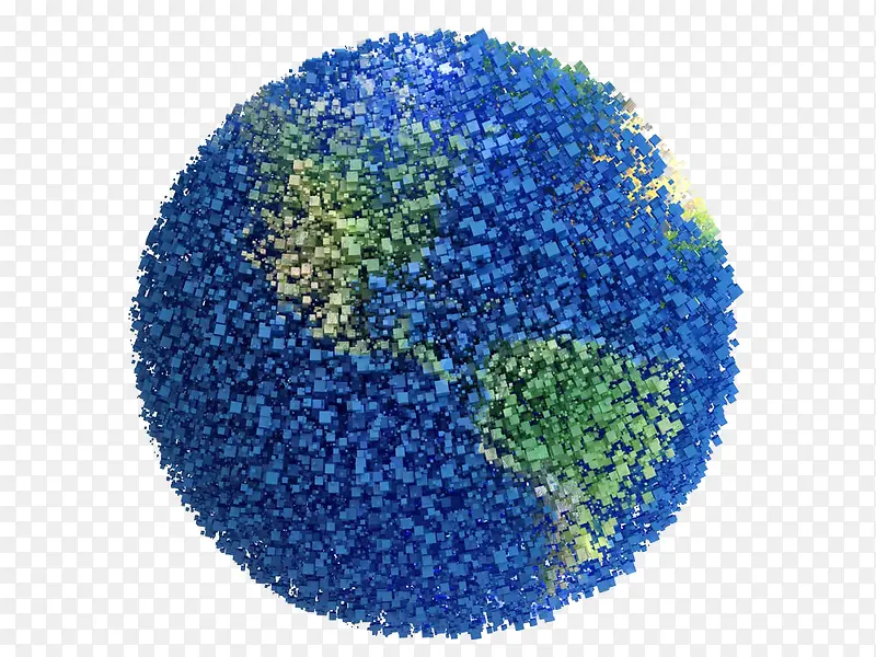 蓝色粒子地球分界 高清免扣素材