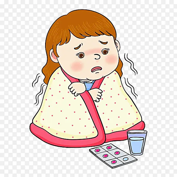 发烧的女孩PNG图片素材下载_图片编号9811861-PNG素材网