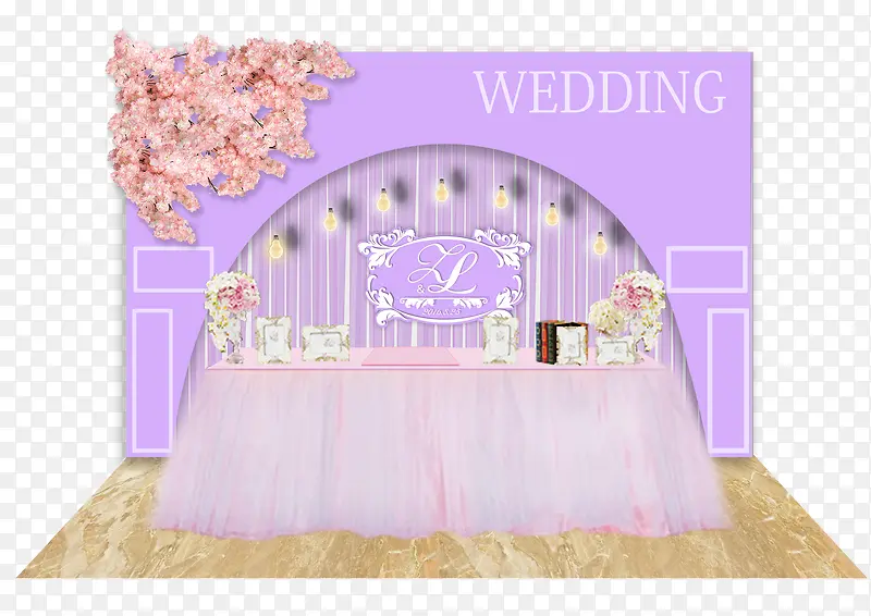 粉紫色婚礼布置