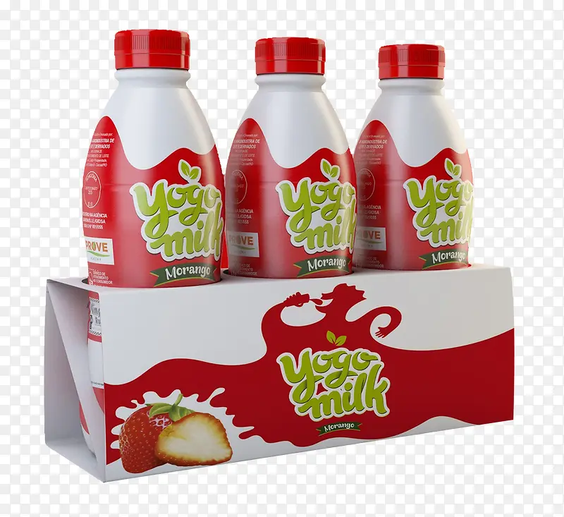 草莓味饮料酸奶包装
