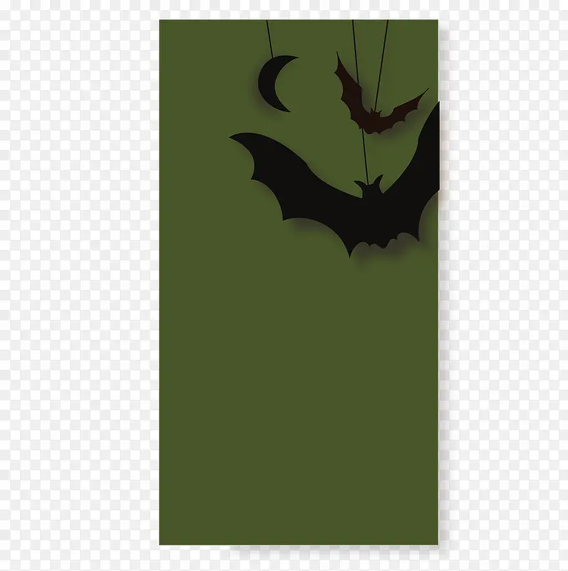 绿色蝙蝠卡片矢量素材