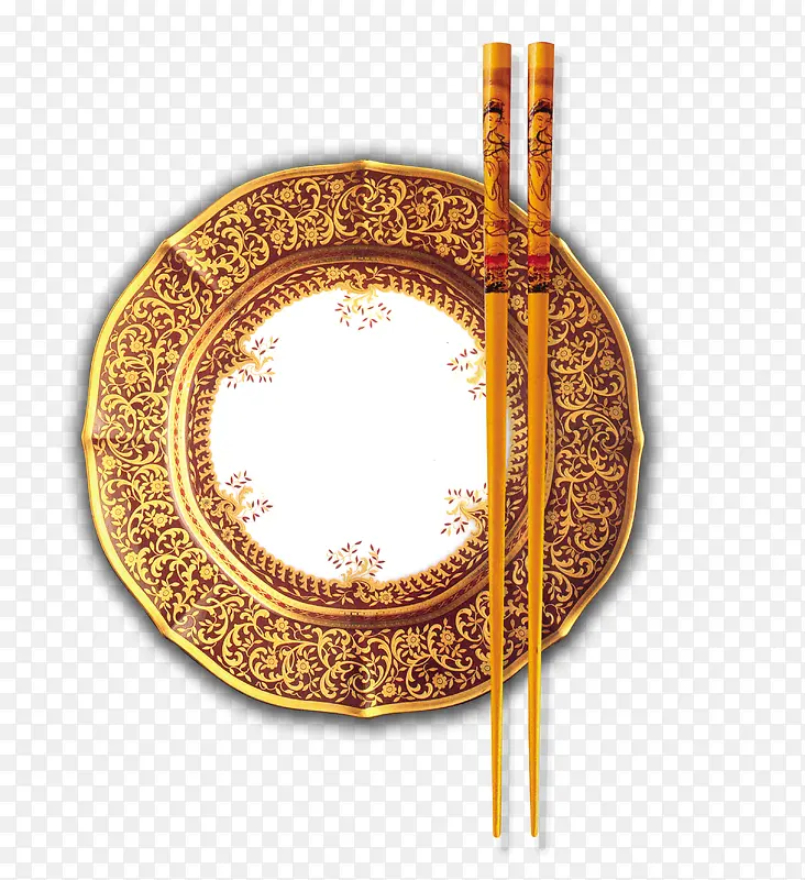 高清psd设计素材-盘子筷子
