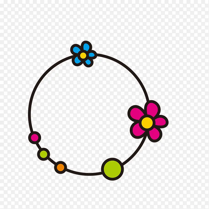 花朵字母设计矢量图O