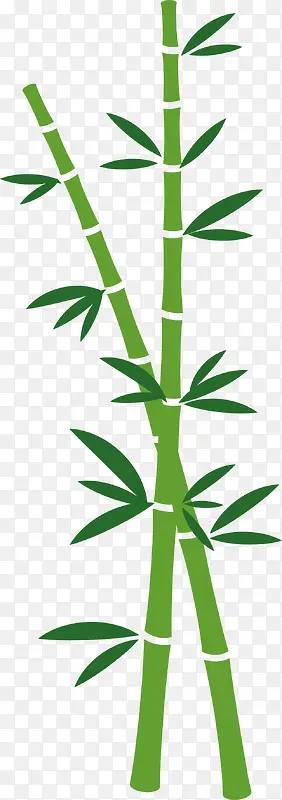 卡通手绘绿色的竹子