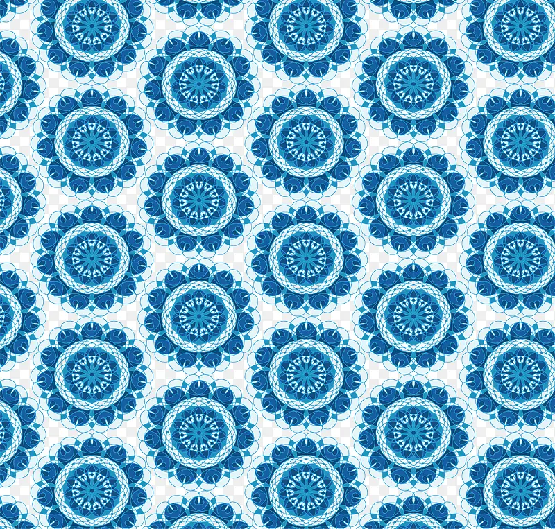 蓝色青花瓷花纹