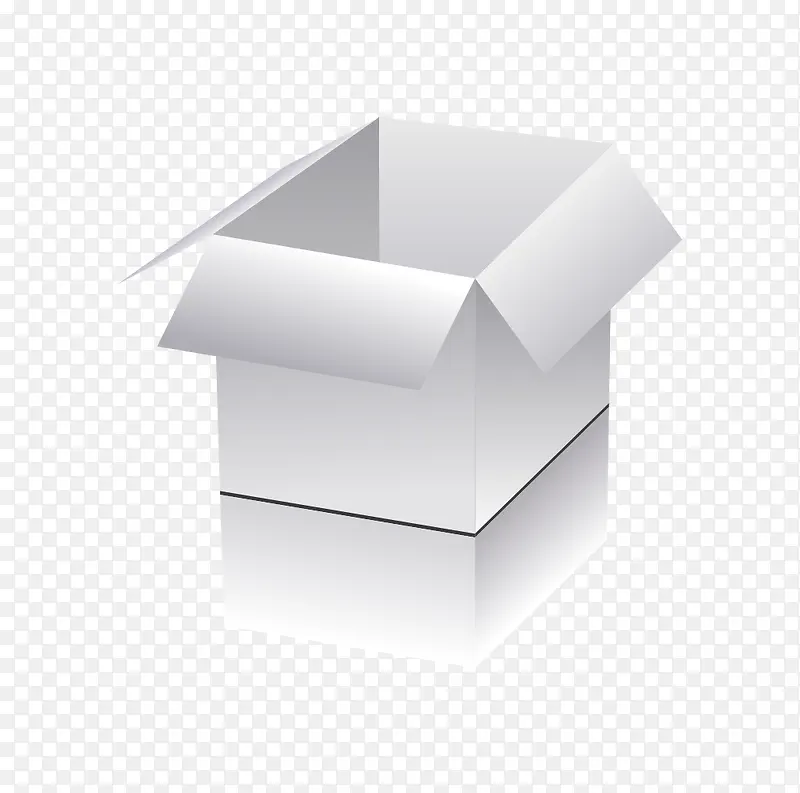 矢量盒子立体拟真白色方形打开的