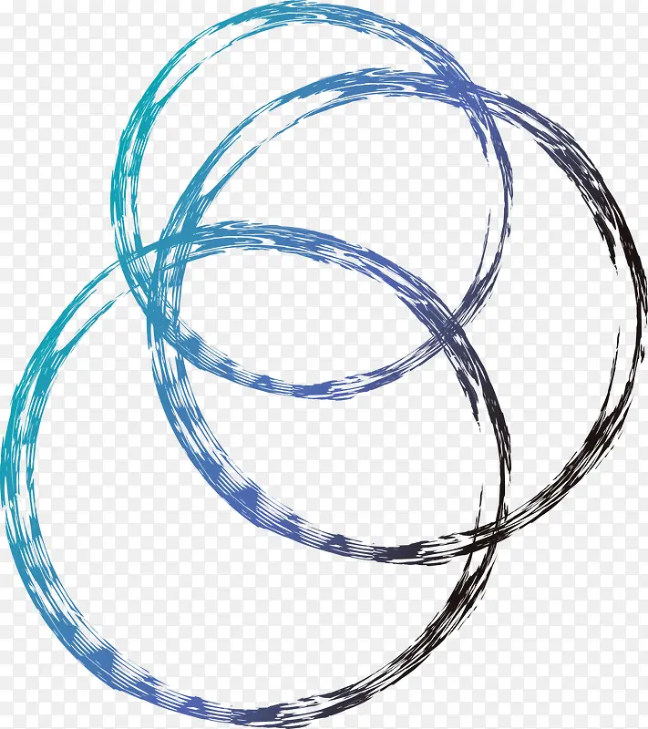 蓝色渐变线条圆圈