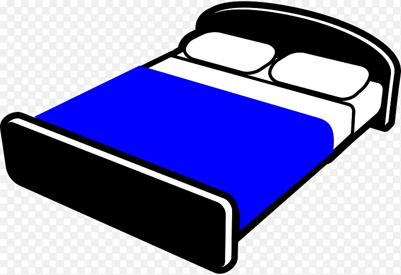黑色的床蓝色的床单