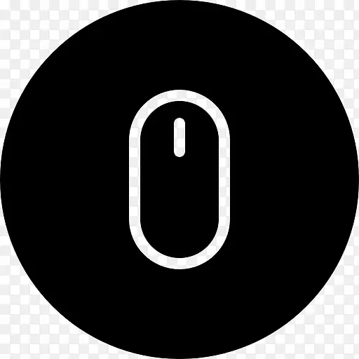 鼠标的黑色圆形界面按钮图标
