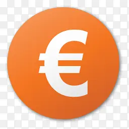 橙色欧元硬币图标