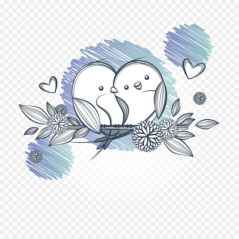 矢量爱情鸟