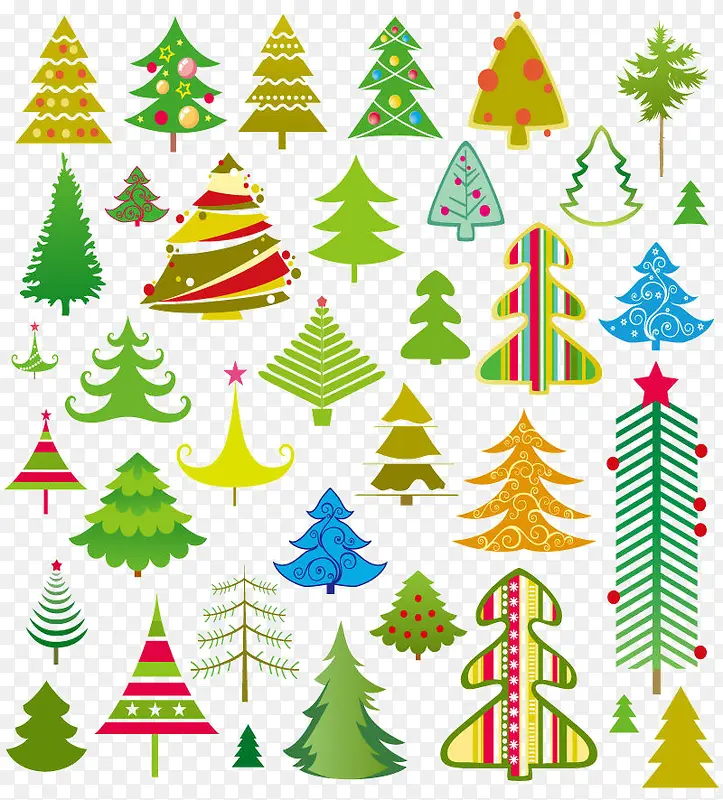 彩色的圣诞树设计