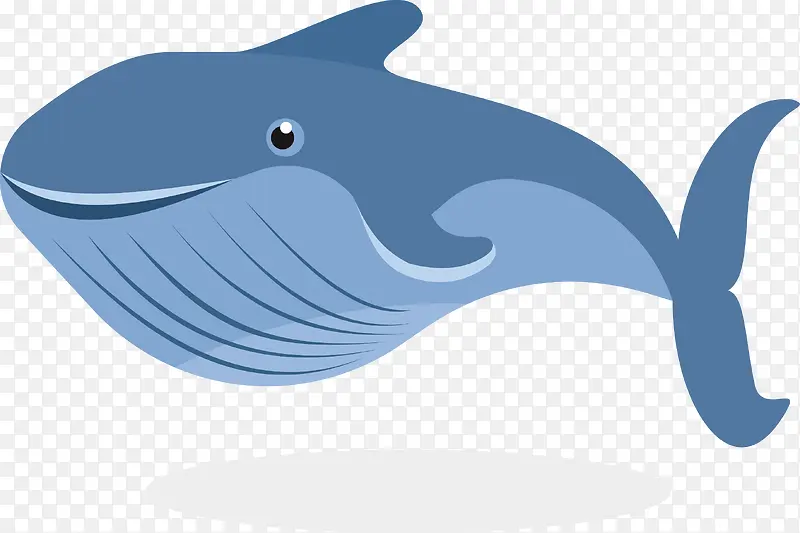 一只蓝色卡通大鲸鱼
