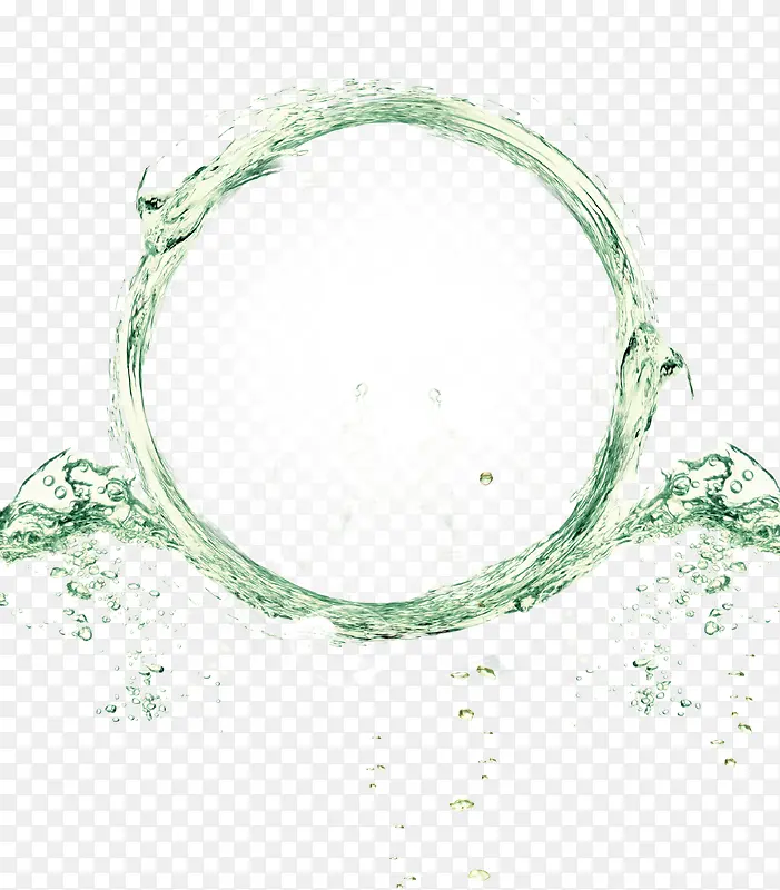 绿色手绘水流液体
