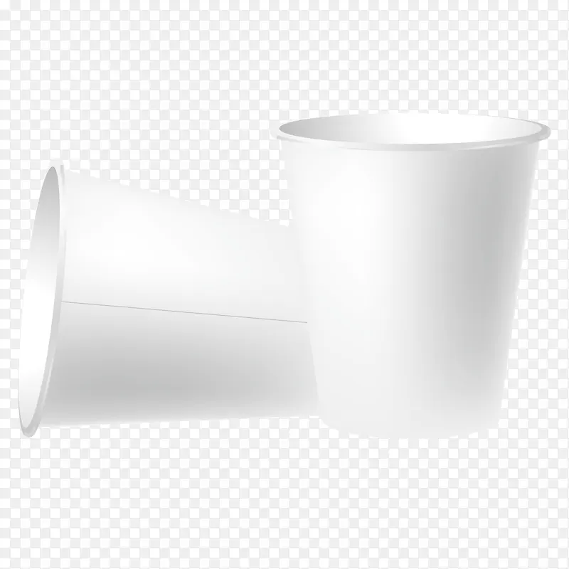 矢量一次性杯子纸杯白色质感
