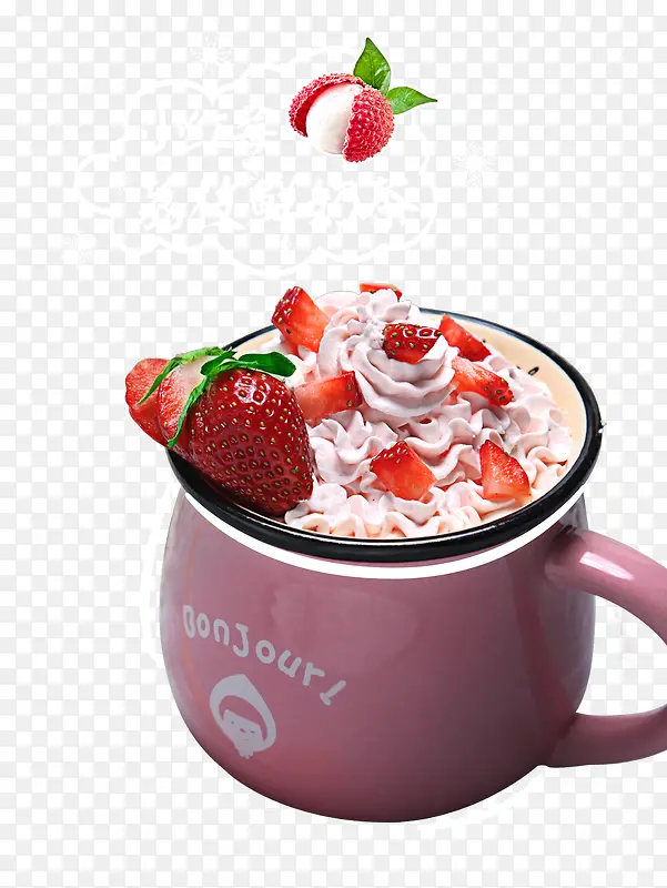 小红莓荔枝鲜奶茶