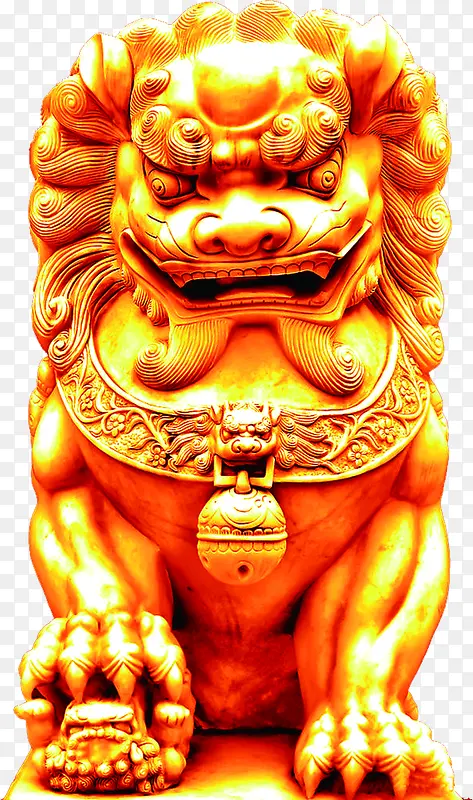 金色雕刻狮子摆件PNG图片素材下载_图片编号9827582-PNG素材网