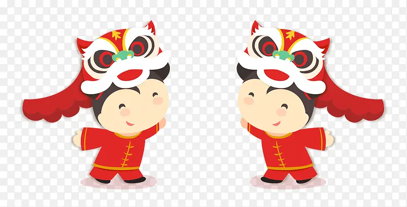 舞狮子小人PNG图片素材下载_图片编号9828976-PNG素材网