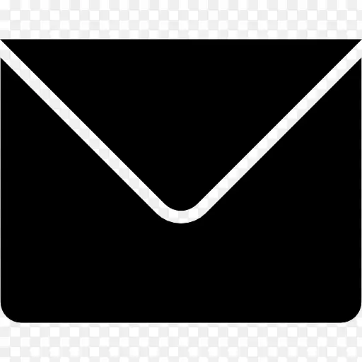 新的电子邮件回黑色信封符号界面图标