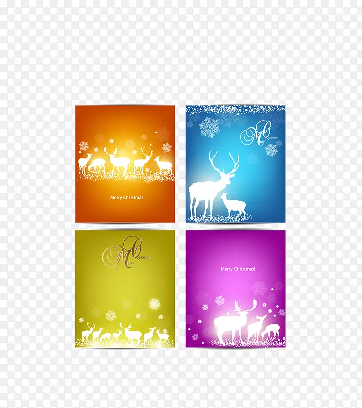 麋鹿圣诞吊牌卡片矢量素材