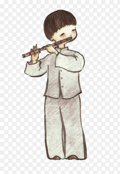 吹笛子的男生