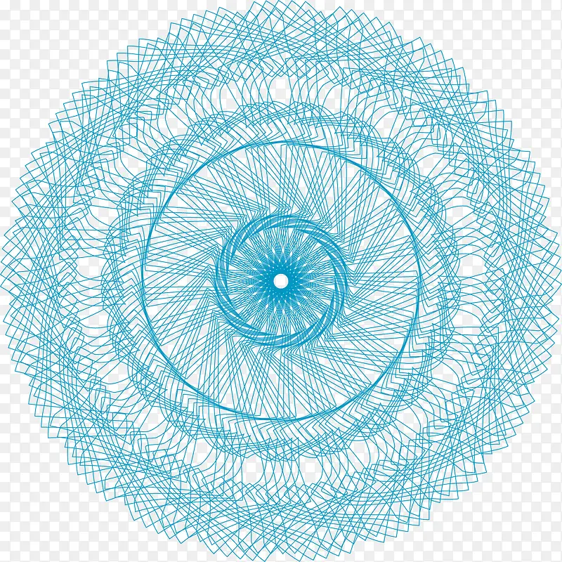 蓝色螺旋花纹矢量图