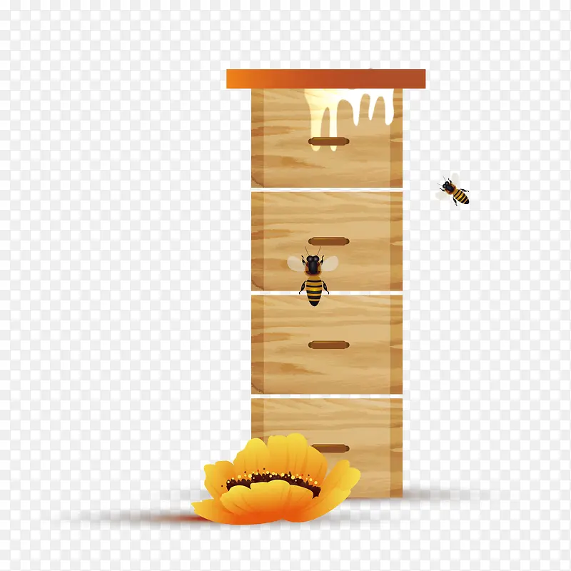 矢量蜜蜂箱