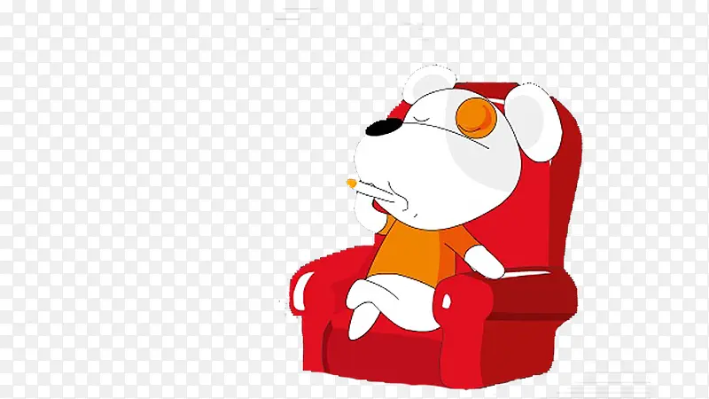 红色沙发小狗