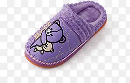 女士紫色棉拖鞋图片