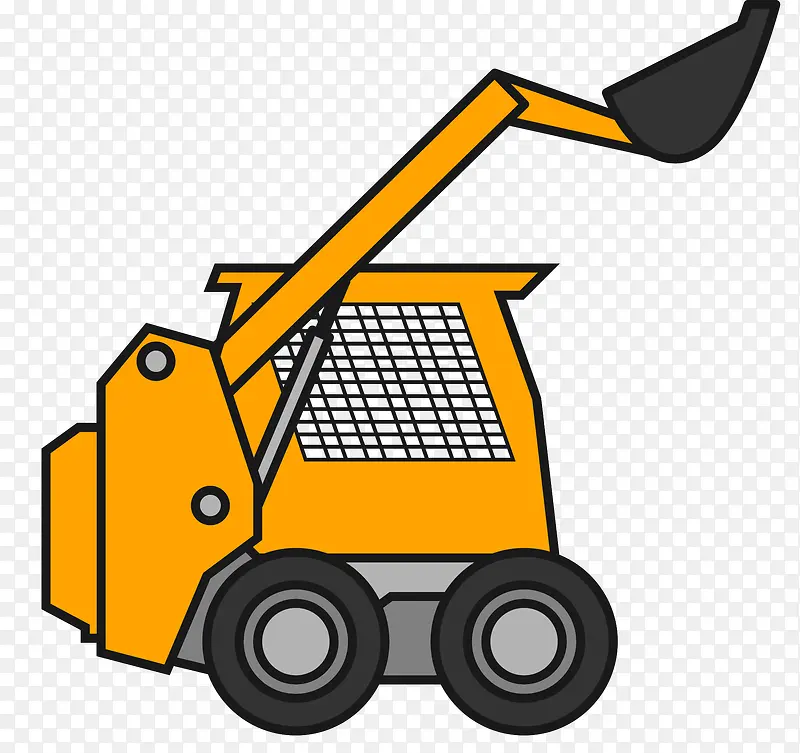 黄色机械化轮毂挖掘机