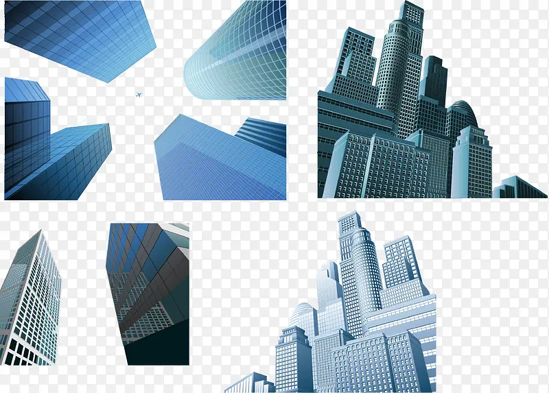 现代摩天大楼矢量素材图