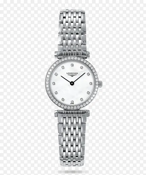 浪琴银色腕表手表女士表