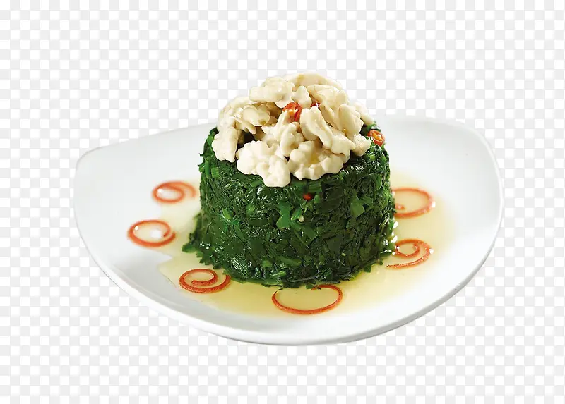 青菜肉堆