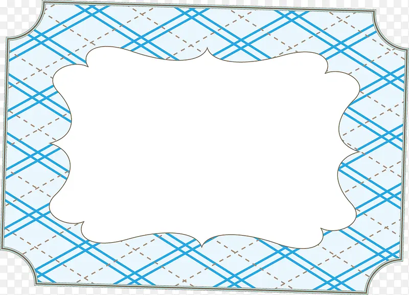 矢量创意设计简单蓝色花纹边框图
