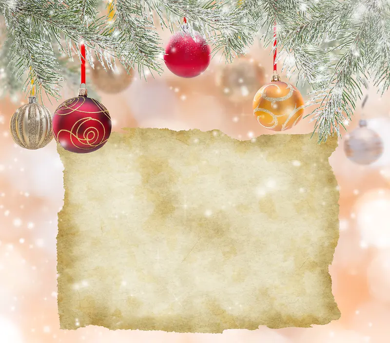圣诞树牛皮纸装饰背景