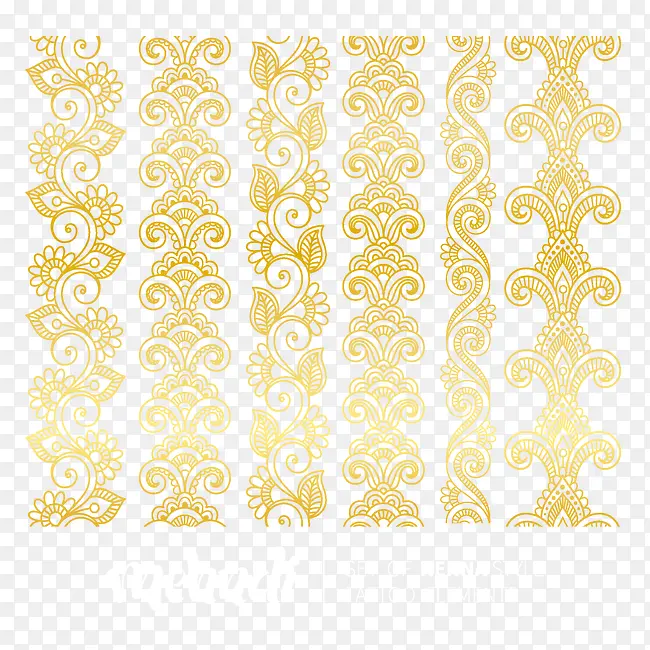 古典植物金色花纹底纹矢量素材