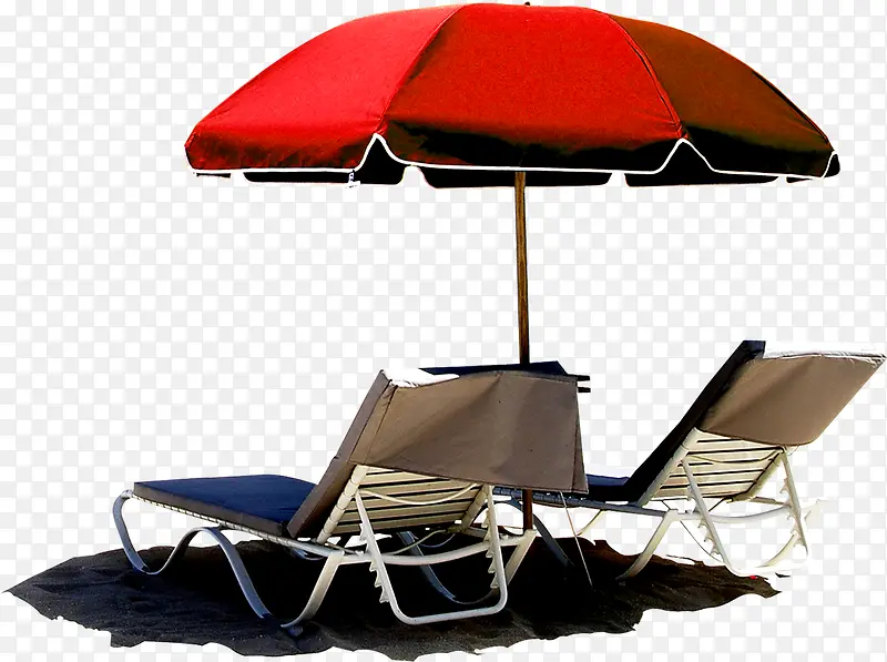 沙滩海边睡椅太阳伞