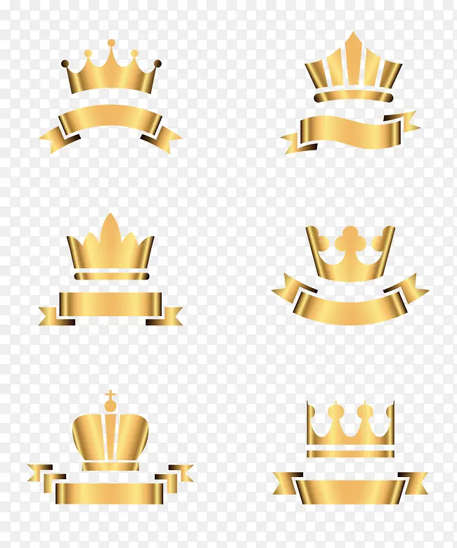 金色多款手绘皇冠造型